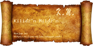 Kilián Milán névjegykártya