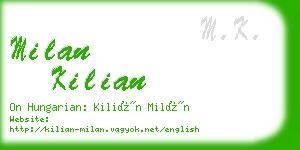 milan kilian business card